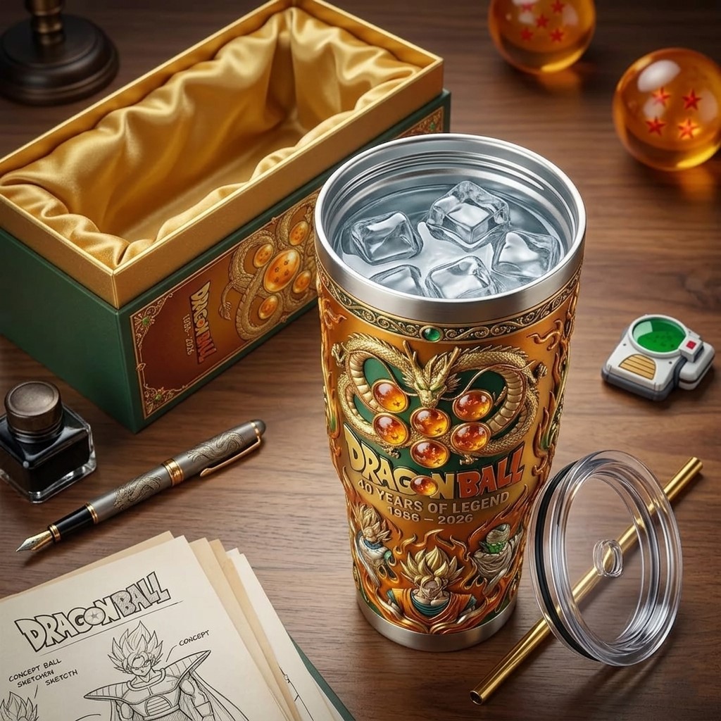 Dragon Ball 40 Years of Legend 1986-2026 Tumbler - Detail View