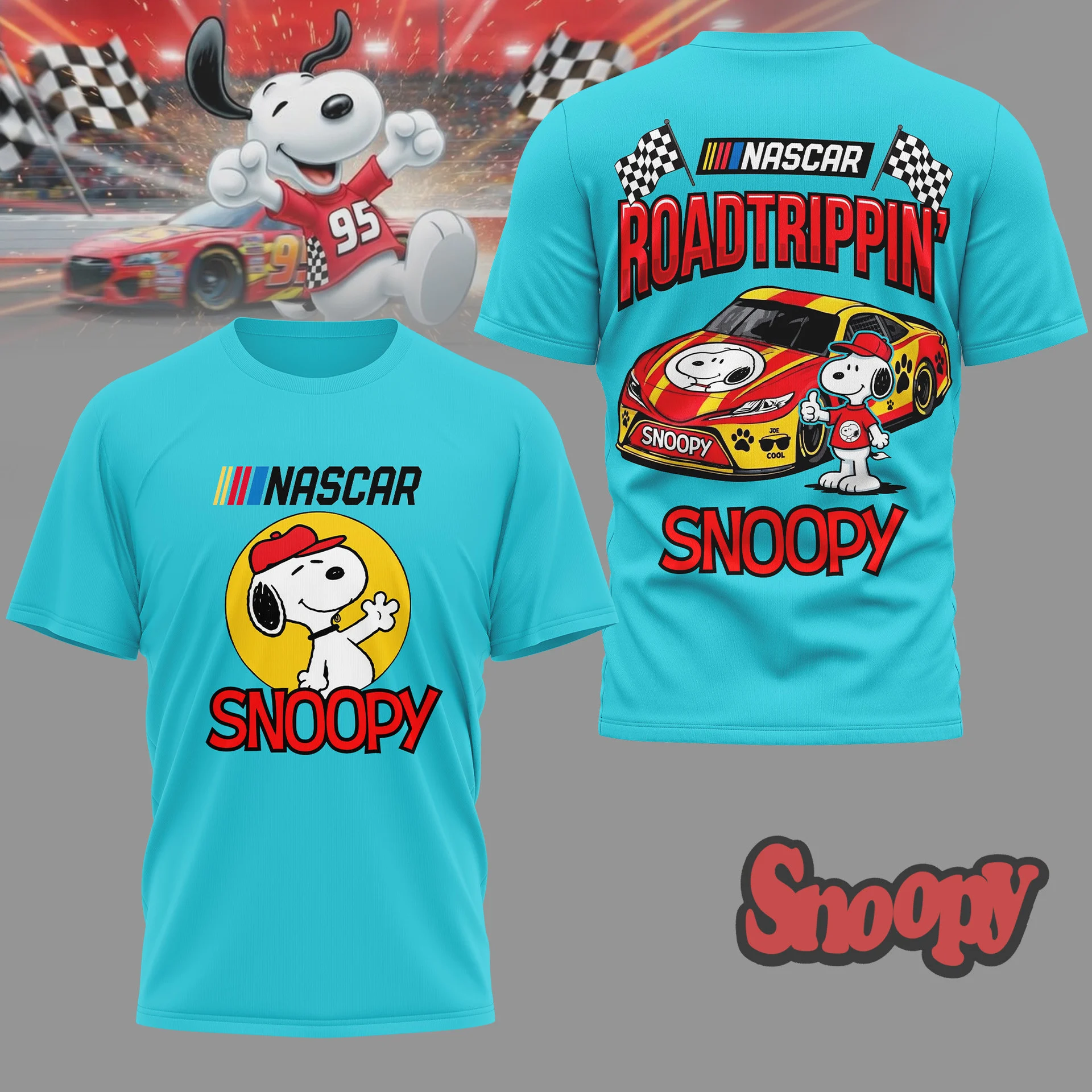Snoopy NASCAR Roadtrippin T-Shirt - Detail View