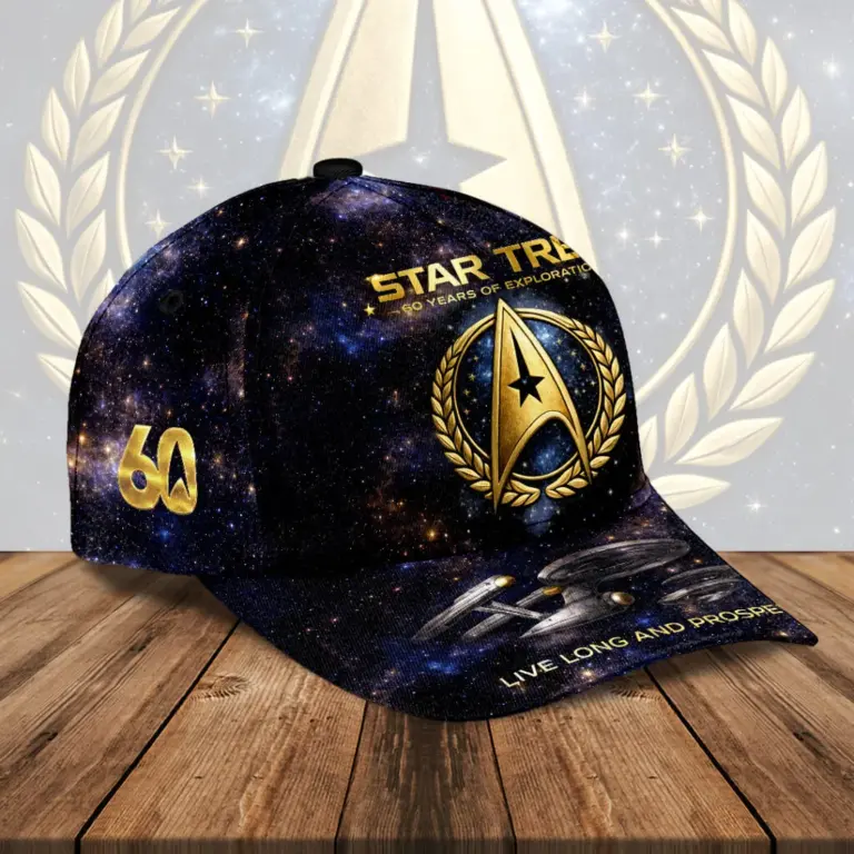 Star Trek 60 Years of Exploration Live Long and Prosper Cap - Detail View