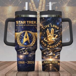 Star Trek 60 Years Of Exploration Live Long And Prosper Personalized Tumbler