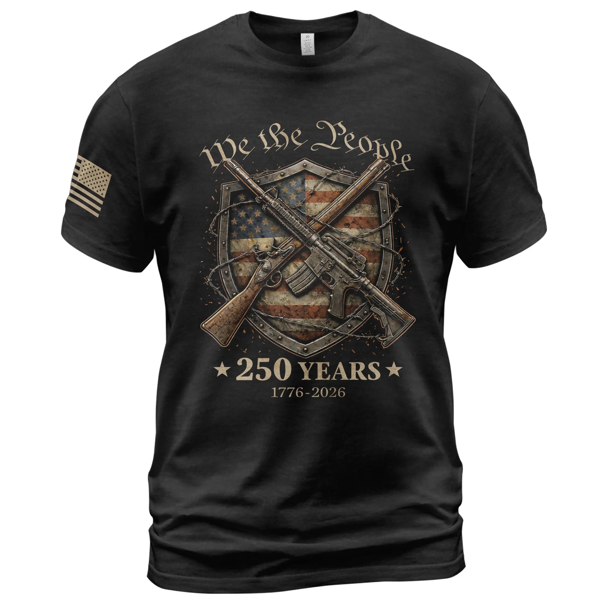 We the People 250 Years 1776-2026 Second Amendment T-Shirt - Front View