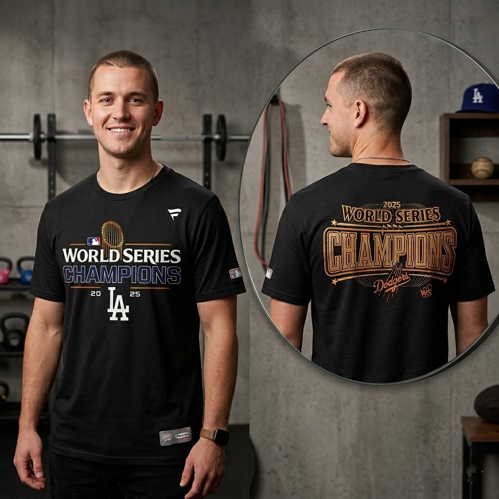 Los Angeles Dodgers 2025 World Series Champions T-Shirt - Detail View