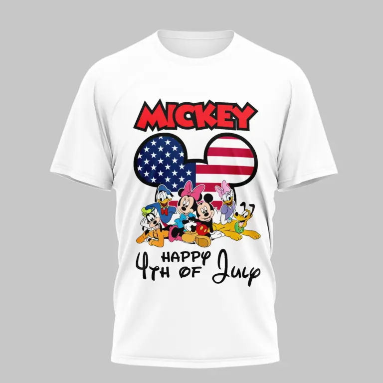 Mickey Mouse and Friends Happy Birthday America 1776-2026 4th of July T-Shirt - Detail View