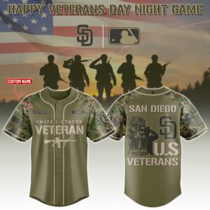 San Diego Padres Veterans Day Night Game Custom Baseball Jersey