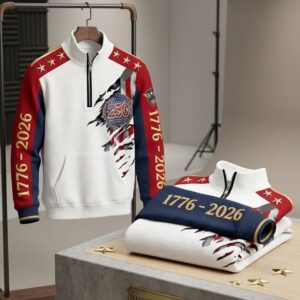 USA 250th Anniversary Semiquincentennial 1776-2026 Quarter Zip Pullover
