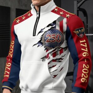 USA 250th Anniversary Semiquincentennial 1776-2026 Quarter Zip Pullover
