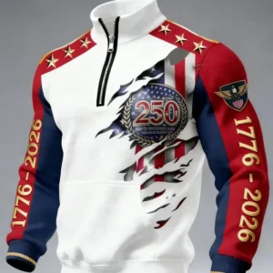 USA 250th Anniversary Semiquincentennial 1776-2026 Quarter Zip Pullover
