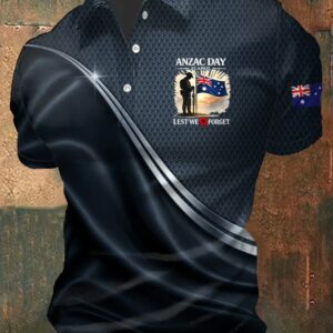 Anzac Day Australian Soldier Lest We Forget Polo Shirt