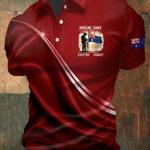 Anzac Day Australian Soldier Lest We Forget Polo Shirt