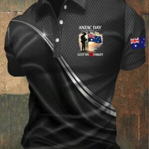 Anzac Day Australian Soldier Lest We Forget Polo Shirt