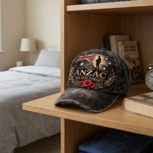 ANZAC Do Not Forget Poppies Distressed Classic Cap