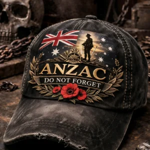 ANZAC Do Not Forget Poppies Distressed Classic Cap