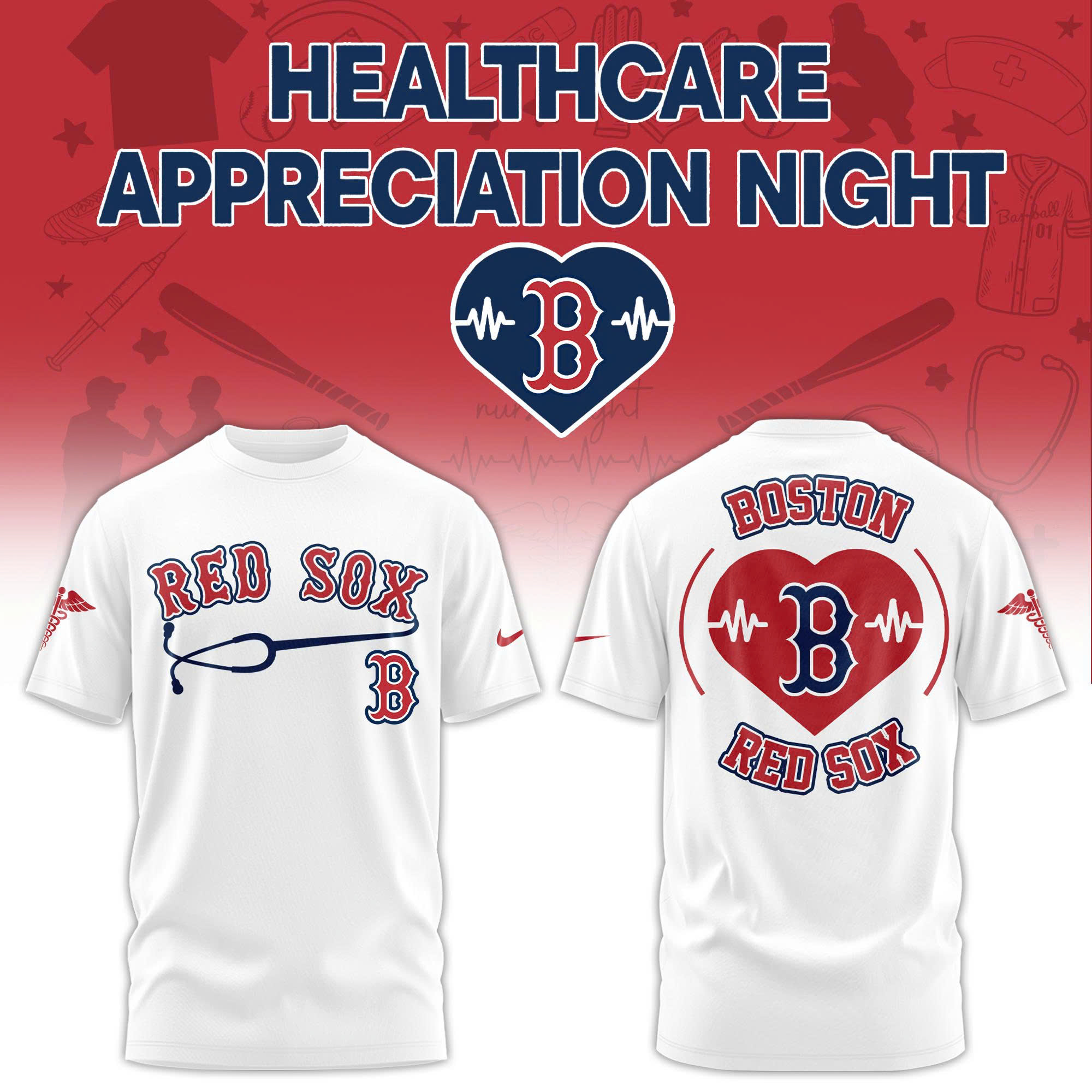Boston Red Sox Healthcare Appreciation Night T-Shirt - Front View