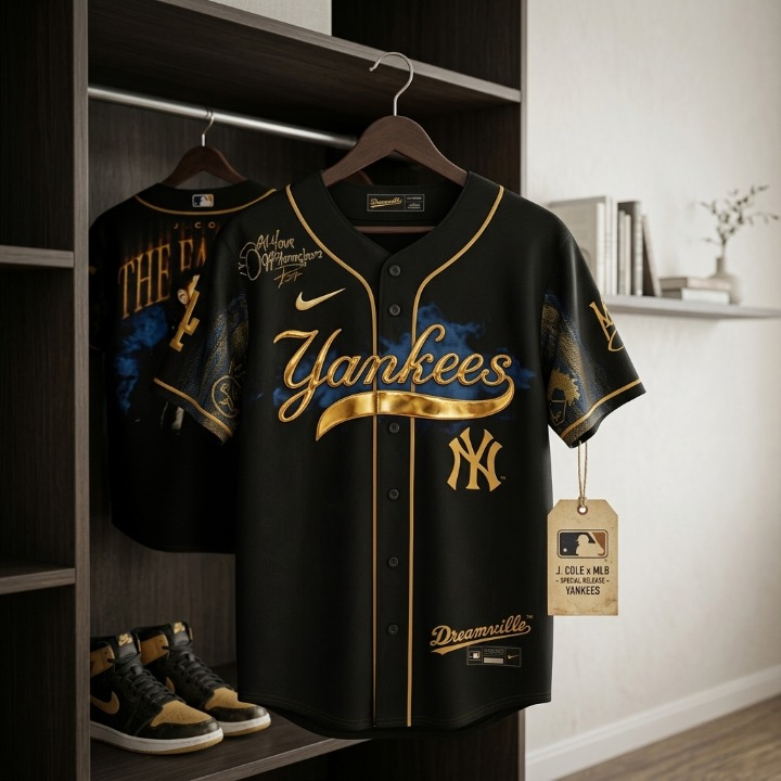 J. Cole Los Angeles Dodgers The Fall Off Tour Baseball Jersey - Detail View