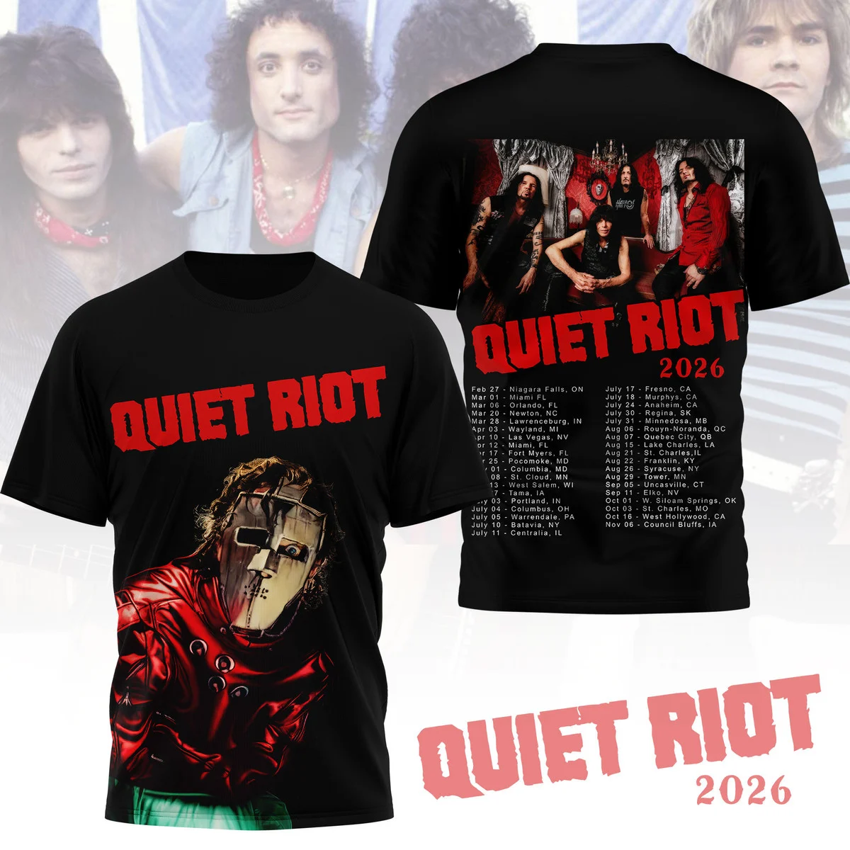 Quiet Riot Tour 2026 Metal Health T-Shirt - Front View