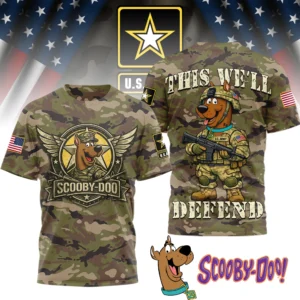 Scooby-Doo U.S. Army This We'll Defend Camo T-Shirt