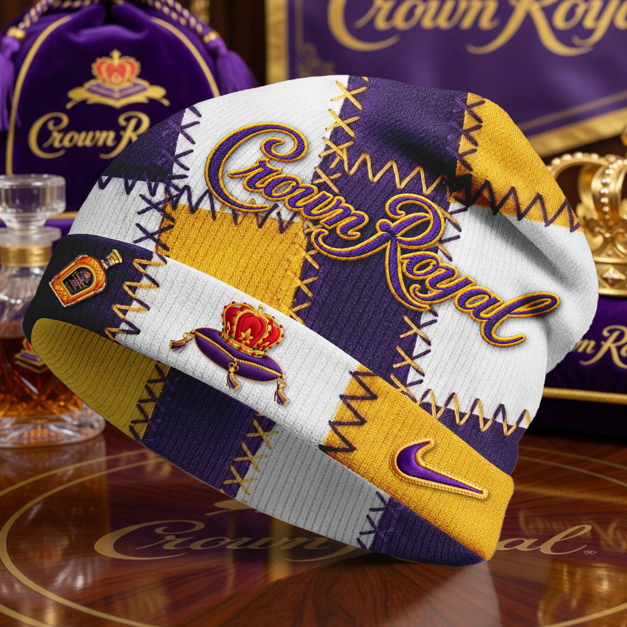 Crown Royal Nike Patchwork Beanie - Front View