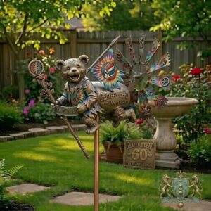 Grateful Dead 60th Anniversary Dancing Bear Wind Spinner