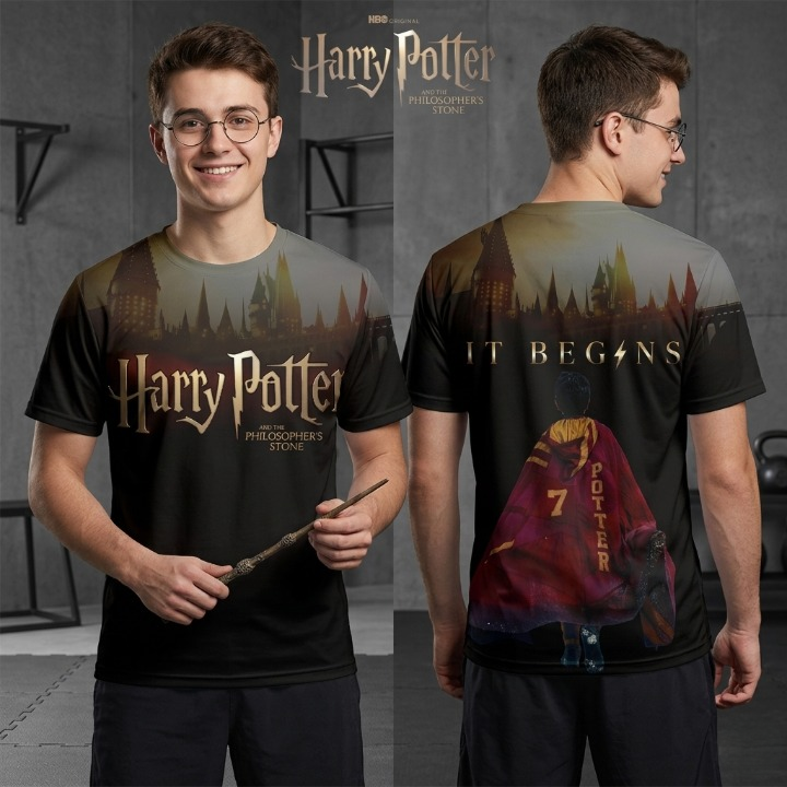 Harry Potter And The Philosopher's Stone It Begins T-Shirt - Detail View