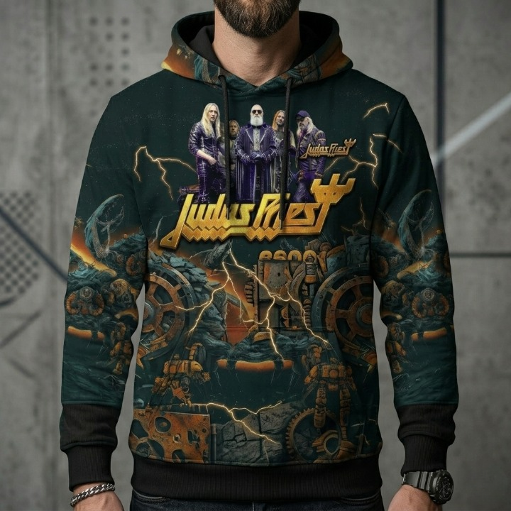 Judas Priest Tour 2026 3D Hoodie - Front View