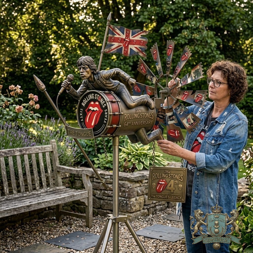 The Rolling Stones 64th Anniversary The Tongue's Legacy Wind Spinner - Detail View