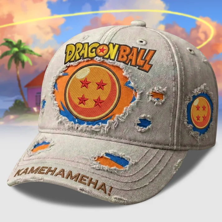 Dragon Ball Kamehameha Distressed Hat - Front View