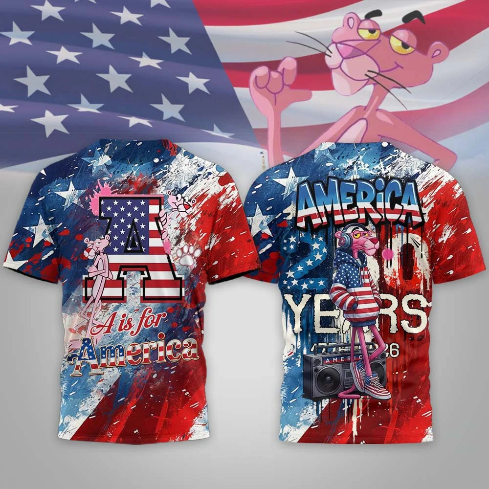Pink Panther America 250 Years 1776 T-Shirt - Front View