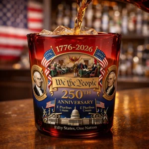 USA 250th Anniversary 1776-2026 We The People Whiskey Glass