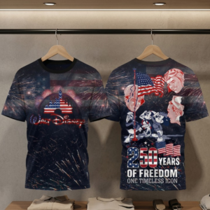 Walt Disney 250 Years Of Freedom American Flag T-Shirt