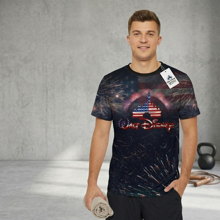 Walt Disney 250 Years Of Freedom American Flag T-Shirt - Detail View