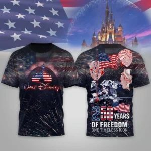 Walt Disney 250 Years Of Freedom American Flag T-Shirt