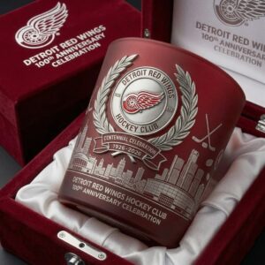 Detroit Red Wings 100th Anniversary Centennial Celebration Whiskey Glass