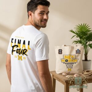 Michigan Wolverines 2026 Men's Final Four Indianapolis Net Worthy T-Shirt