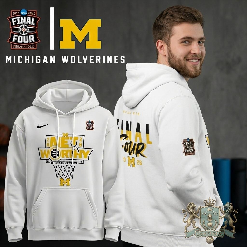 Michigan Wolverines 2026 NCAA Men's Final Four Indianapolis Net Worthy Hoodie - Front View