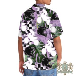 Motocross Tropical Checkered Flag Hawaiian Shirt