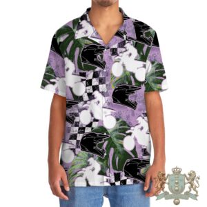Motocross Tropical Checkered Flag Hawaiian Shirt