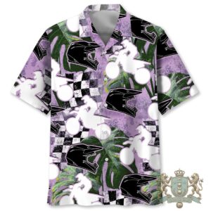 Motocross Tropical Checkered Flag Hawaiian Shirt