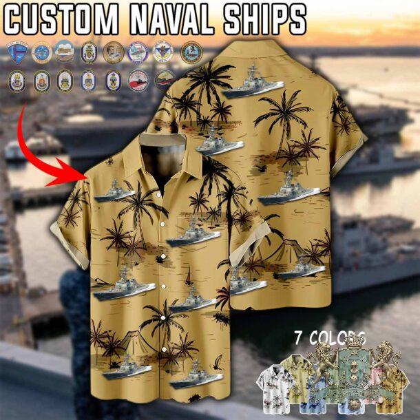 US Navy Submarine Tropical Hawaiian Shirt - Detail View