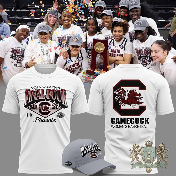 South Carolina Gamecocks NCAA Women's Final Four 2026 Phoenix T-Shirt And Cap - Front View