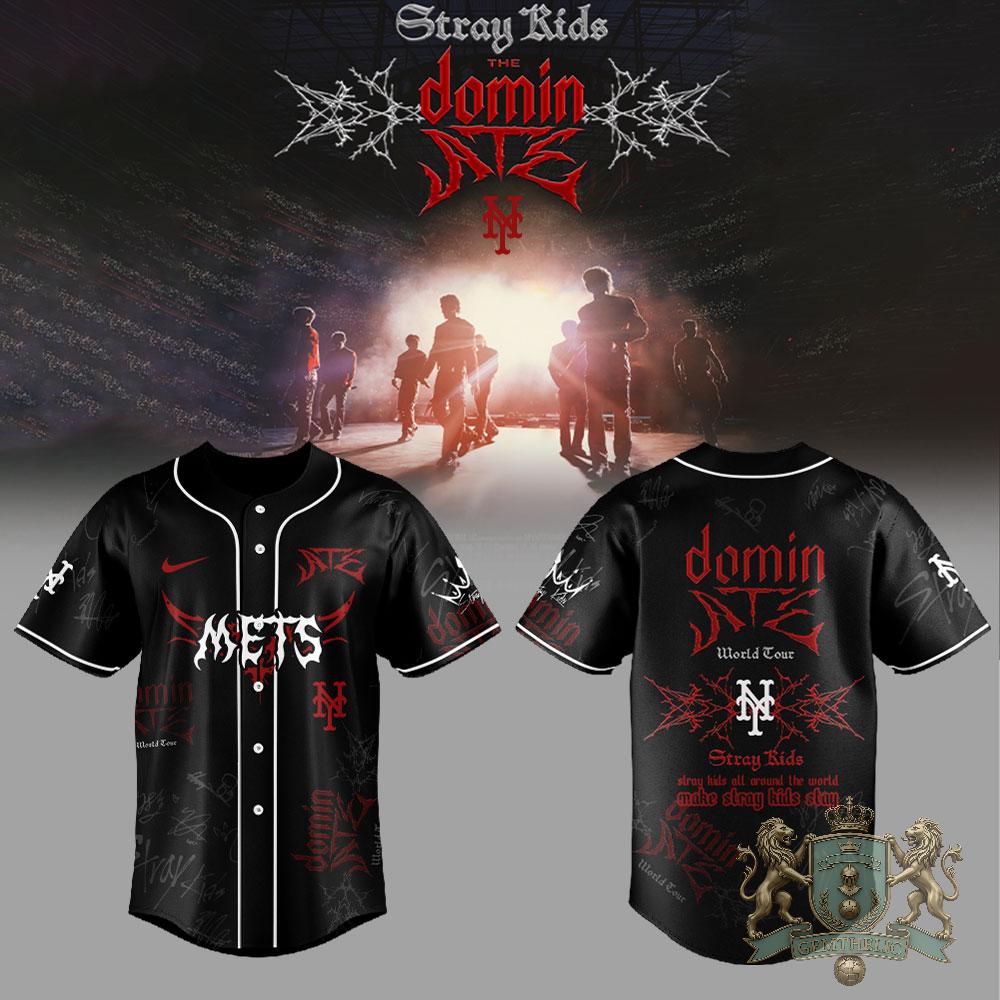 Stray Kids Dominate World Tour Baseball Jersey - Front View