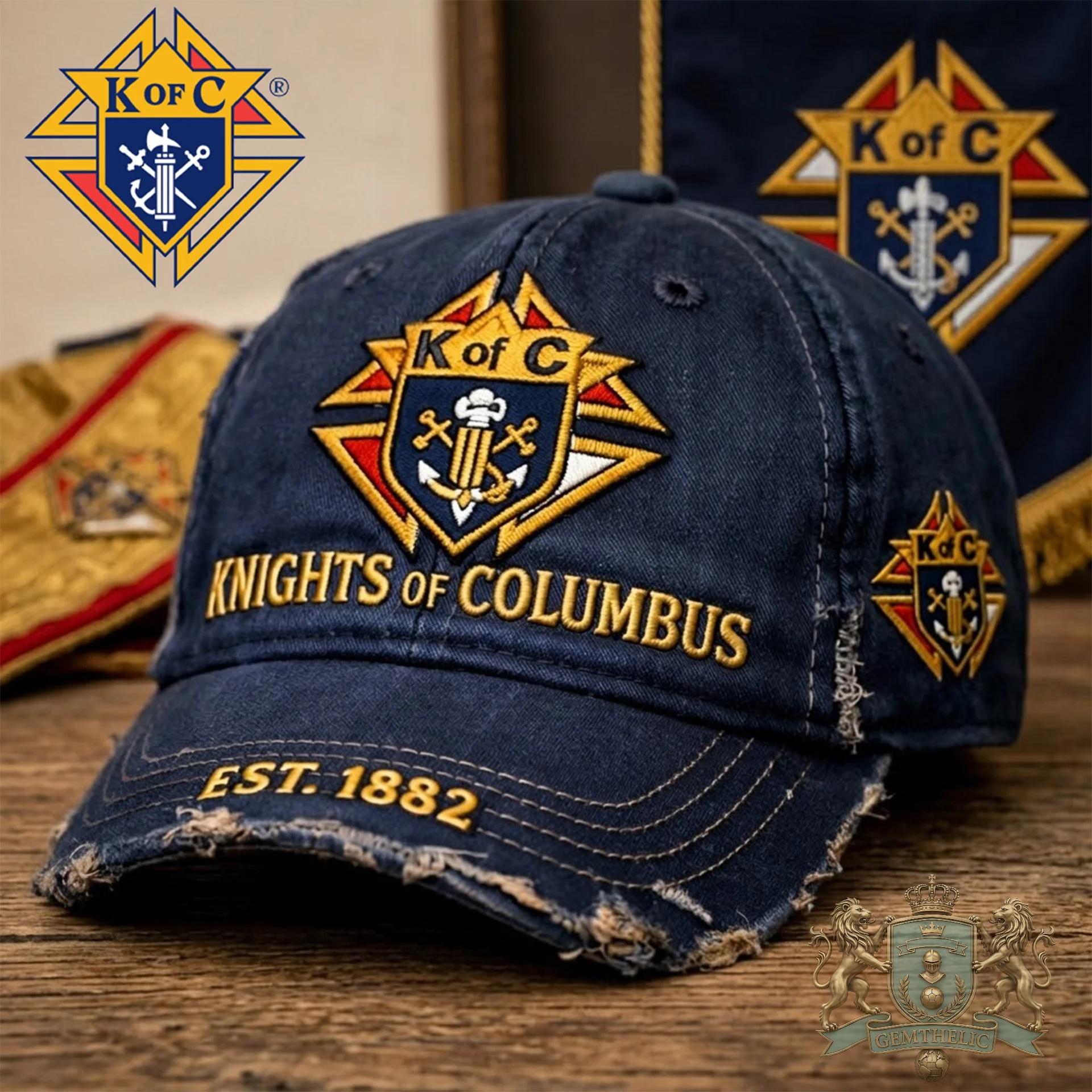 Knights of Columbus EST 1882 Distressed Dad Hat - Front View