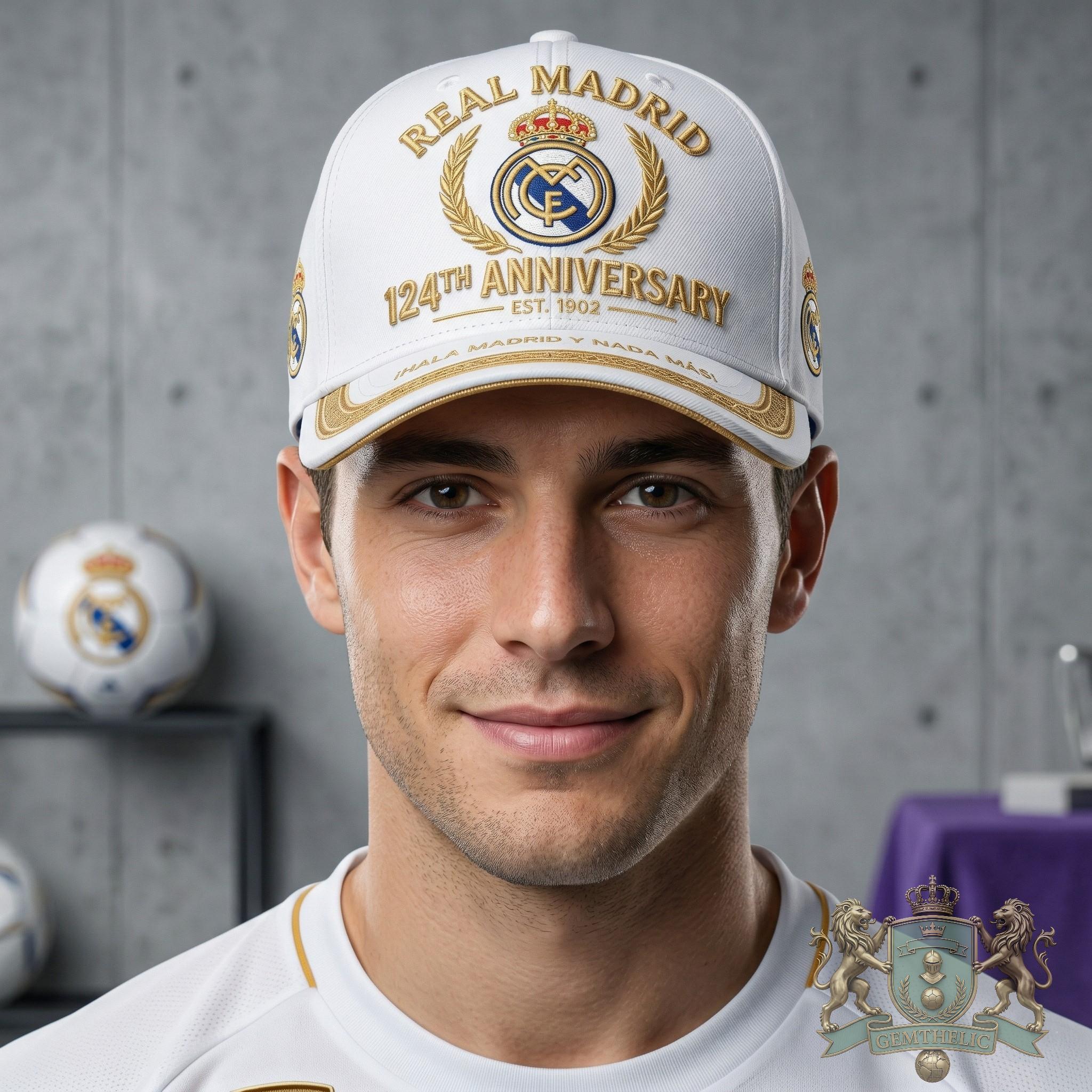 Real Madrid 124th Anniversary Hala Madrid y Nada Mas Cap - Detail View
