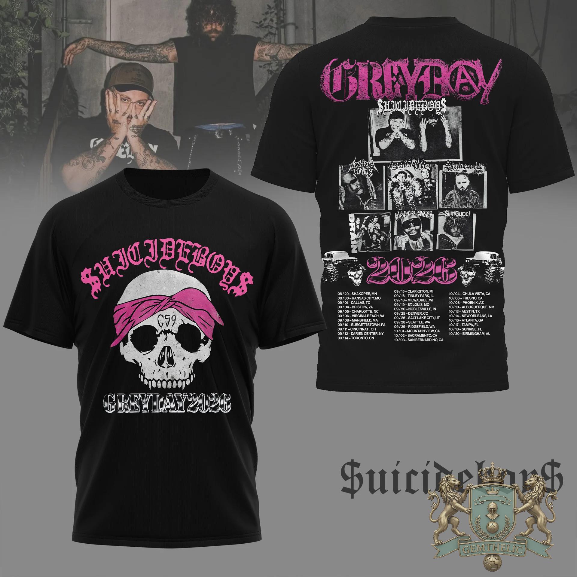 Suicideboys Grey Day 2026 Tour T-Shirt - Front View