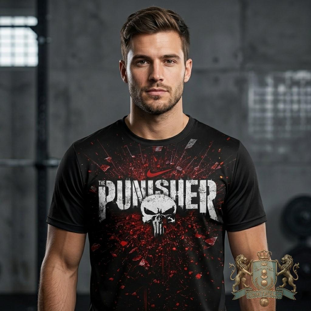 The Punisher No King Authority Is Not Above The Law T-Shirt - Detail View