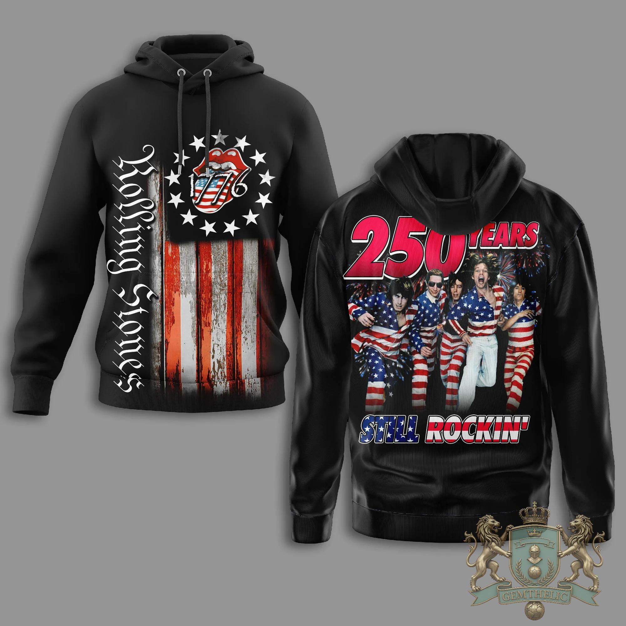 The Rolling Stones USA 250 Years Still Rockin' Hoodie - Front View