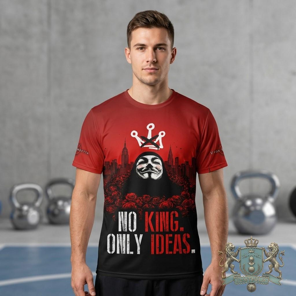 V for Vendetta No King Only Ideas 3D T-Shirt - Detail View
