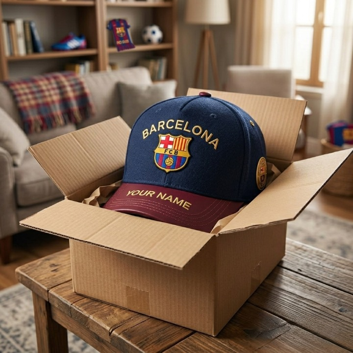 FC Barcelona Personalized Name Baseball Cap - Detail View