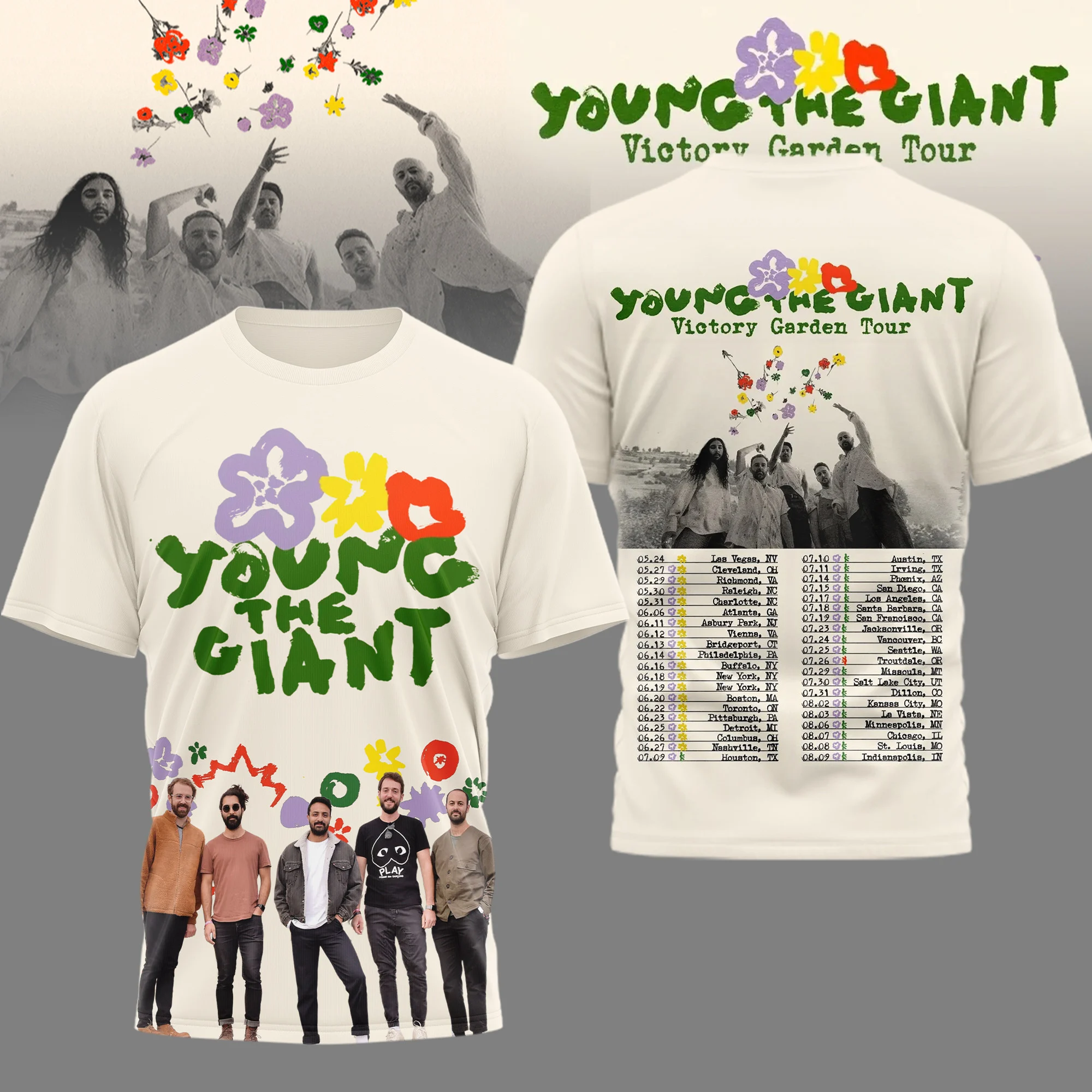 Young The Giant Victory Garden Tour T-Shirt - Front View