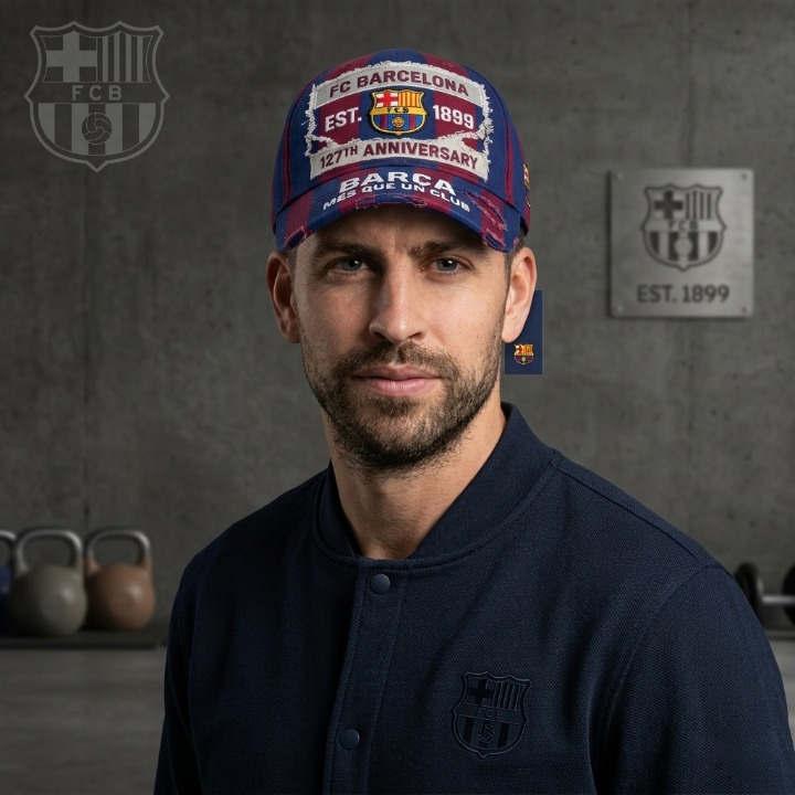 FC Barcelona 127th Anniversary Més Que Un Club Baseball Cap - Detail View