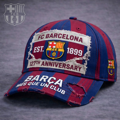 FC Barcelona 127th Anniversary Més Que Un Club Baseball Cap - Front View